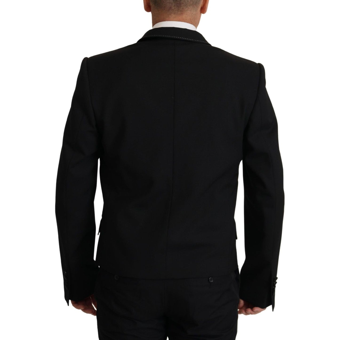 Dolce & Gabbana Black Double Breasted Coat Blazer Jacket JKT3375- 48