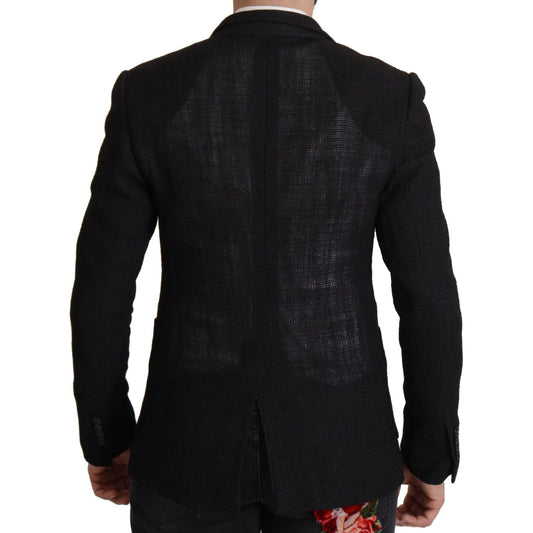 Dolce & Gabbana Black Single Breasted Coat Men Blazer JKT3378- 50