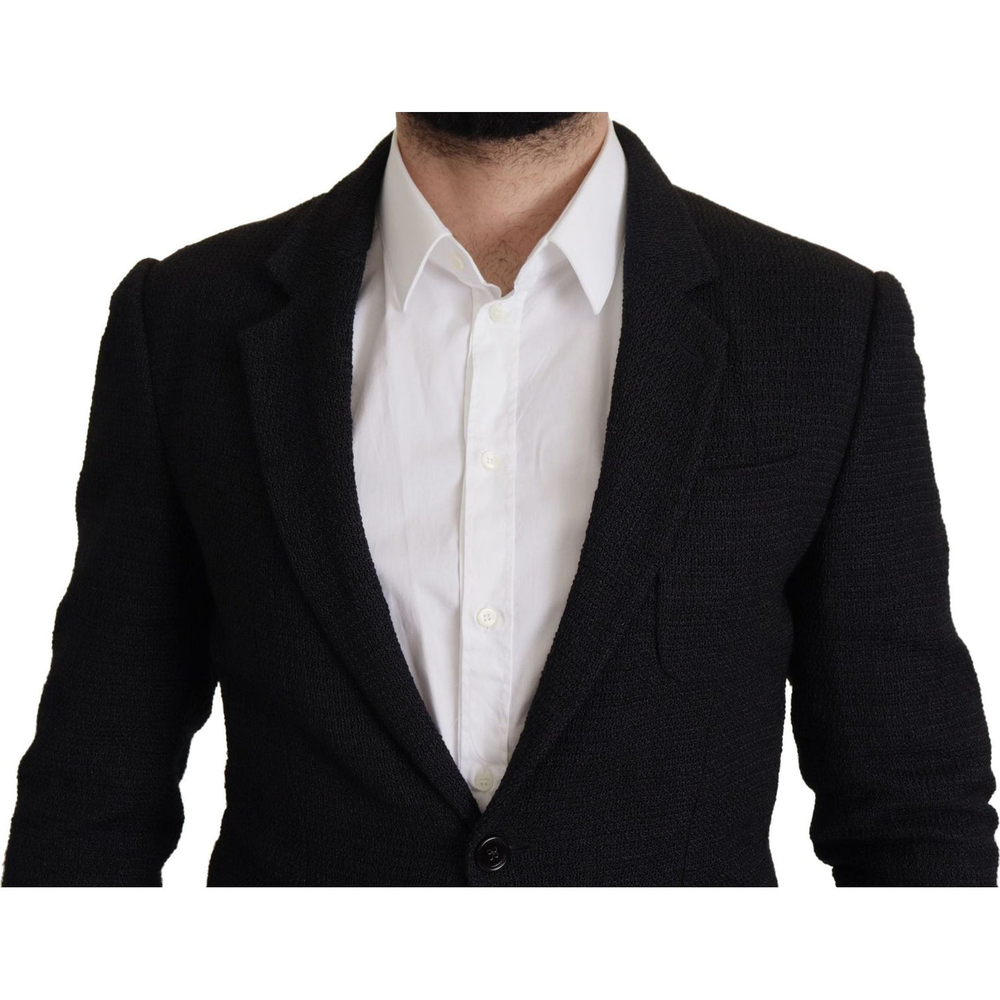Dolce & Gabbana Black Single Breasted Coat Men Blazer JKT3378- 50