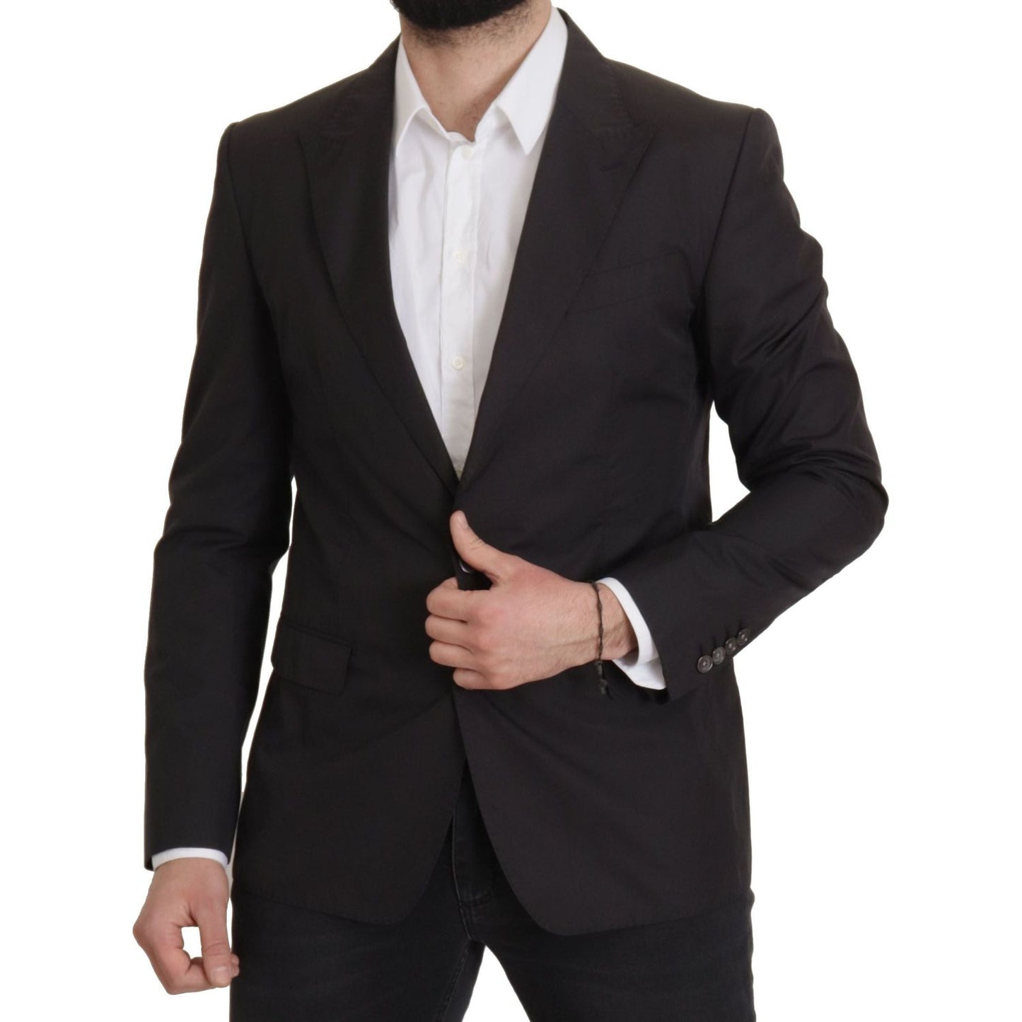 Dolce & Gabbana Black Single Breasted TAORMINA Breasted Blazer JKT3381- 50