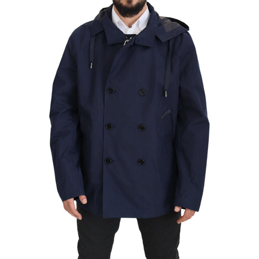 Dolce & Gabbana Elegant Double-Breasted Blue Parka Jacket Dolce & Gabbana Dark Slate Gray