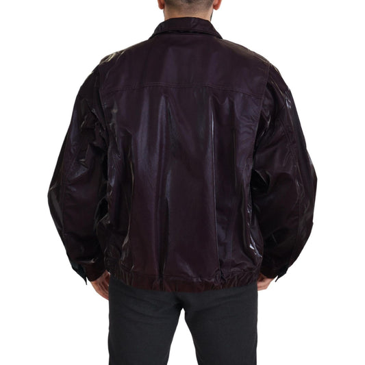 Dolce & Gabbana Elegant Bordeaux Collared Jacket Dolce & Gabbana Black