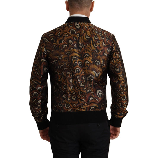 Dolce & Gabbana Elegant Brown Blouson Jacket Dolce & Gabbana Black