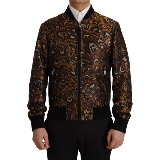 Dolce & Gabbana Elegant Brown Blouson Jacket Dolce & Gabbana Black