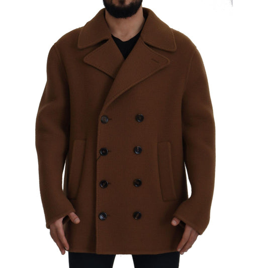 Dolce & Gabbana Elegant Double Breasted Brown Jacket Dolce & Gabbana Black