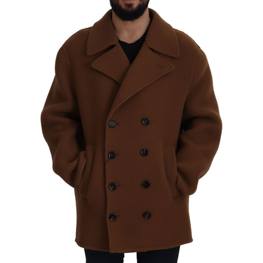 Dolce & Gabbana Elegant Double Breasted Brown Jacket Dolce & Gabbana Black