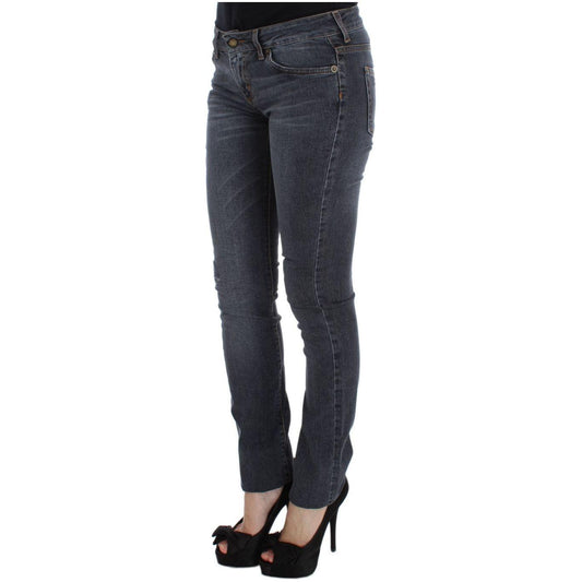 Cavalli Slim Fit Green Diamond Blue Wash Jeans Cavalli Dark Slate Gray