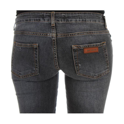 Cavalli Blue Wash Cotton Blend Slim Fit Jeans