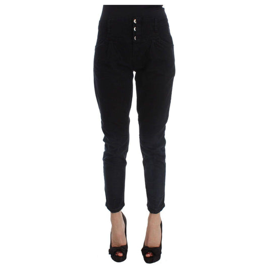 Costume National Sleek Slim Fit Black Denim Jeans Jeans & Pants Costume National Black