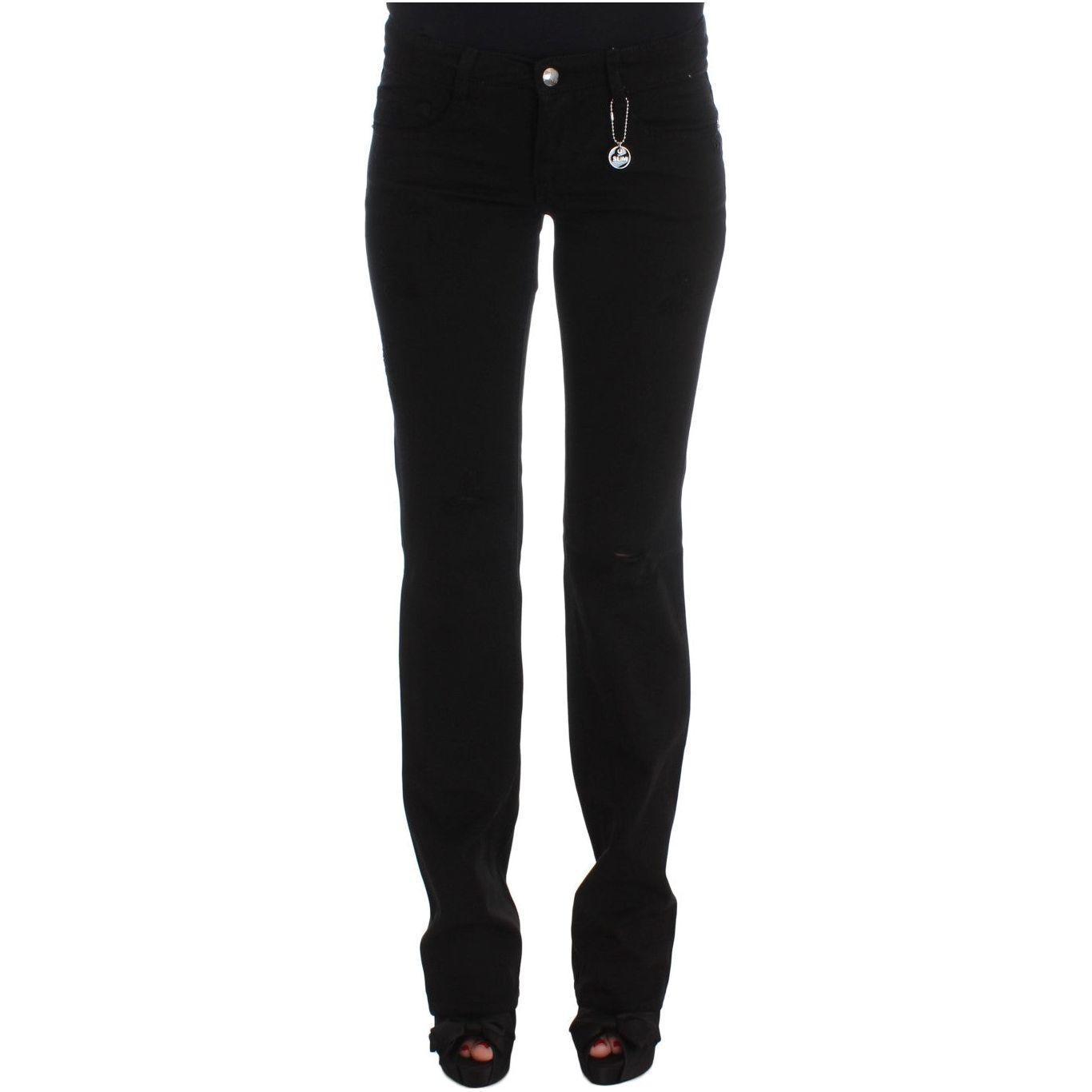 Costume National Black Cotton Slim Fit Bootcut Jeans SIG30120-4