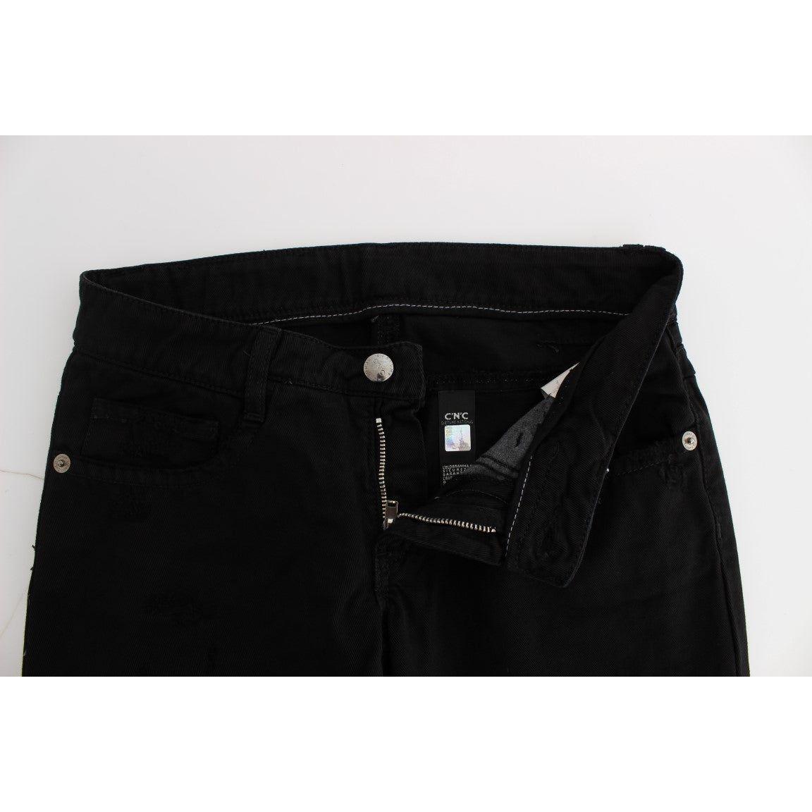 Costume National Black Cotton Slim Fit Bootcut Jeans SIG30120-4