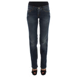 Costume National Blue Cotton Blend Bootcut Jeans Jeans & Pants