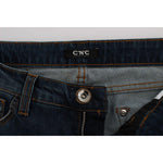 Costume National Blue Cotton Blend Bootcut Jeans Jeans & Pants