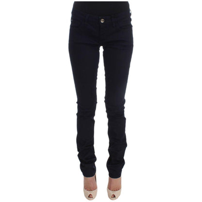 Costume National Blue Cotton Blend Slim Fit Jeans