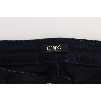Costume National Blue Cotton Blend Slim Fit Jeans