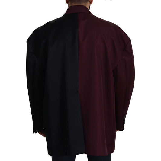 Dolce & Gabbana Elegant Bordeaux Double-Breasted Jacket Dolce & Gabbana Black