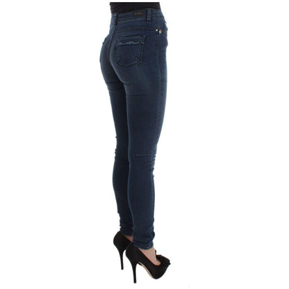 Costume National Blue Cotton Blend Slim Fit Jeans