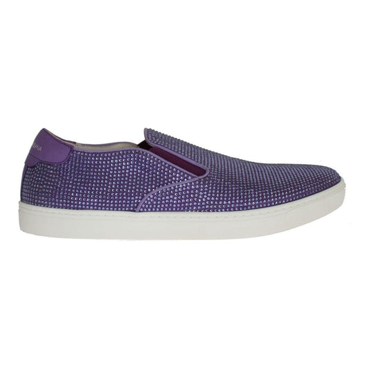 Dolce & Gabbana Elegant Purple Strass Fashion Sneakers MAN SNEAKERS Dolce & Gabbana Dark Slate Gray