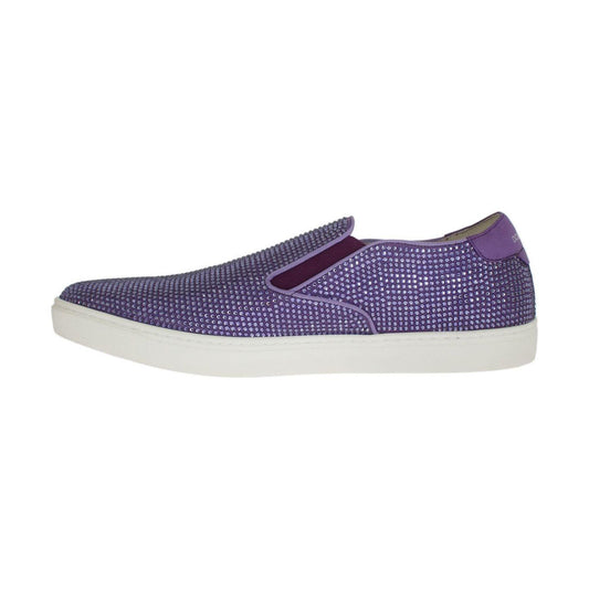 Dolce & Gabbana Elegant Purple Strass Fashion Sneakers MAN SNEAKERS Dolce & Gabbana Dark Slate Blue