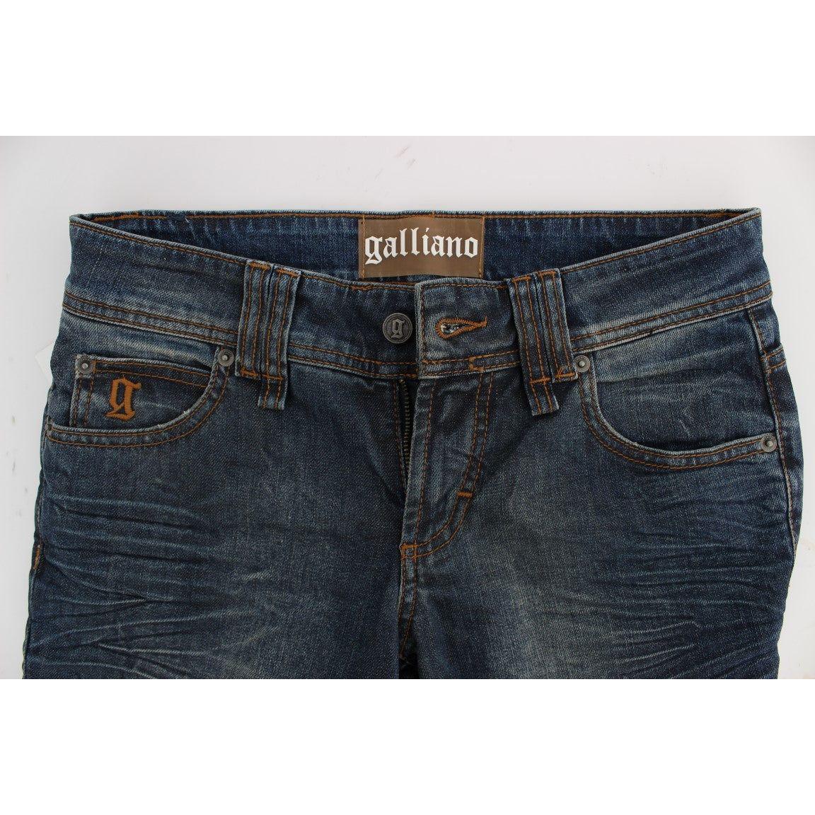John Galliano Blue Wash Cotton Blend Slim Fit Jeans
