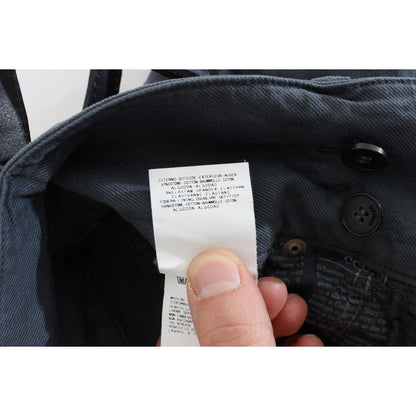 John Galliano Blue Cotton Blend Slim Fit High Waist Jeans