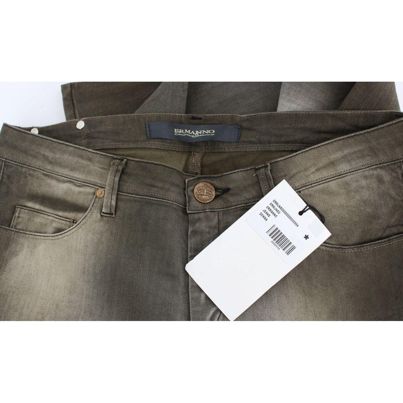 Ermanno Scervino Gray Cotton Blend Loose Fit Boyfriend Jeans