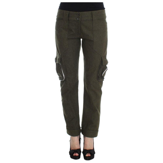 Ermanno Scervino Chic Green Cargo Pants for Effortless Style Ermanno Scervino Dark Slate Gray
