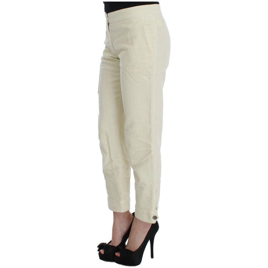 Ermanno Scervino Beige Capri Cropped Chic Pants Jeans & Pants Ermanno Scervino Gray