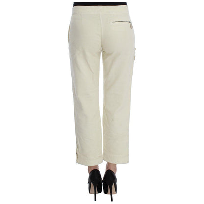 Ermanno Scervino Beige Cotton Capri Cropped Cargo Pants