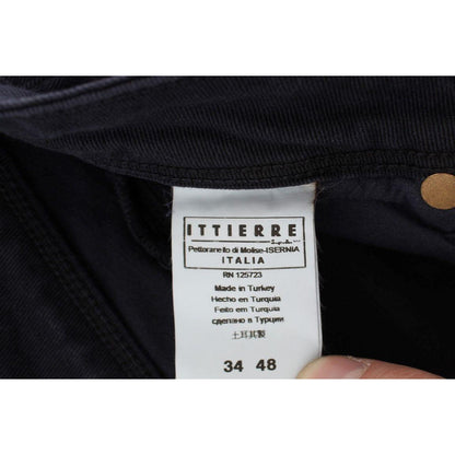 Ermanno Scervino Blue Cotton Blend Casual Fit Pants