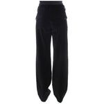 Ermanno Scervino Black Velvet Cotton Straight Legs Pants SIG30393-1