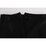 Ermanno Scervino Black Cotton Blend Capri Cropped Pants SIG30401-1