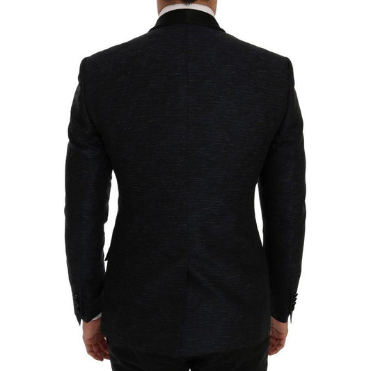Dolce & Gabbana Elegant Blue & Black Slim Fit Suit Ensemble Dolce & Gabbana Black