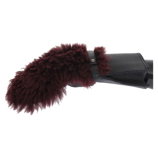Dolce & Gabbana Elegant Black & Bordeaux Leather Gloves Dolce & Gabbana Dark Slate Gray