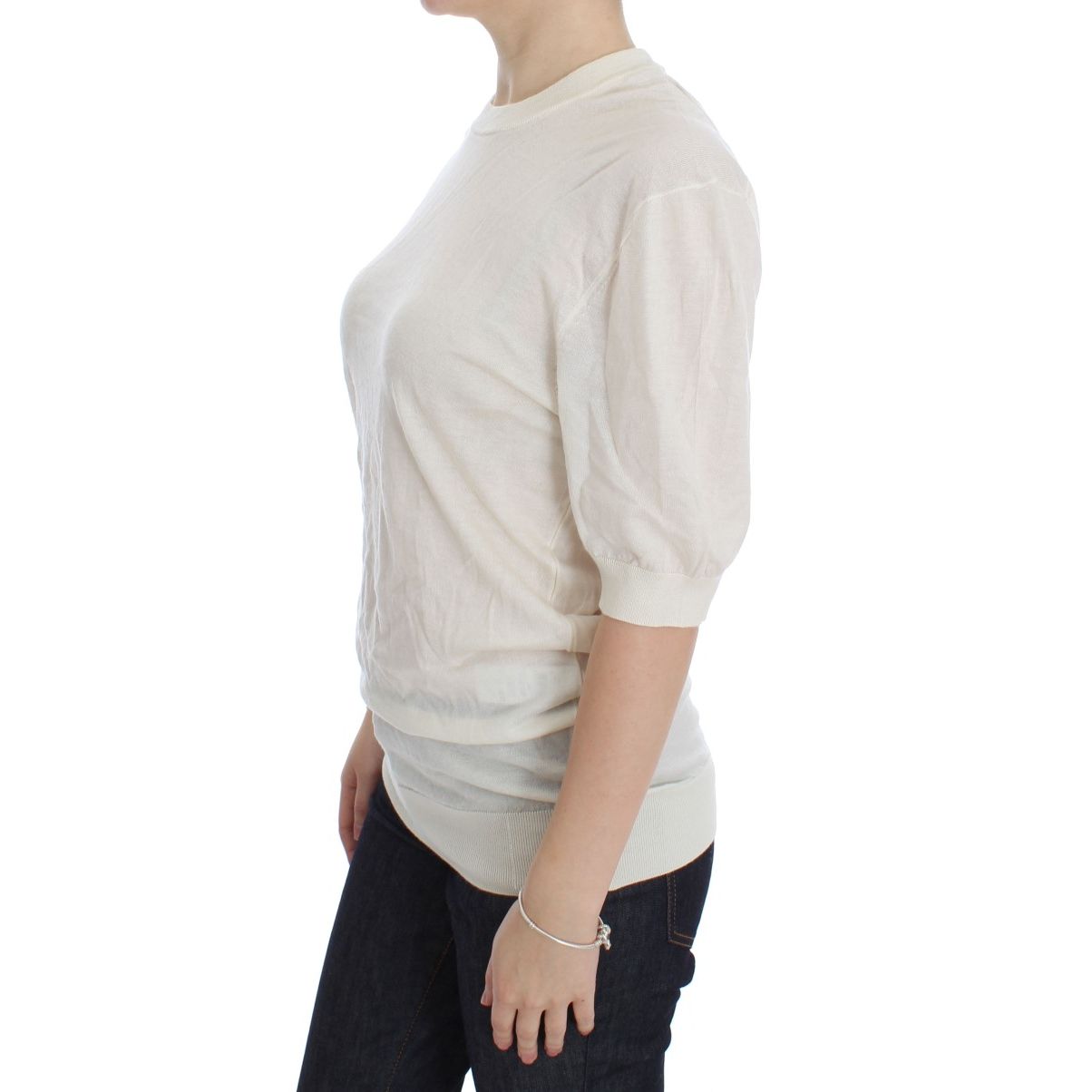 Dolce & Gabbana White 100% Cashmere Sweater