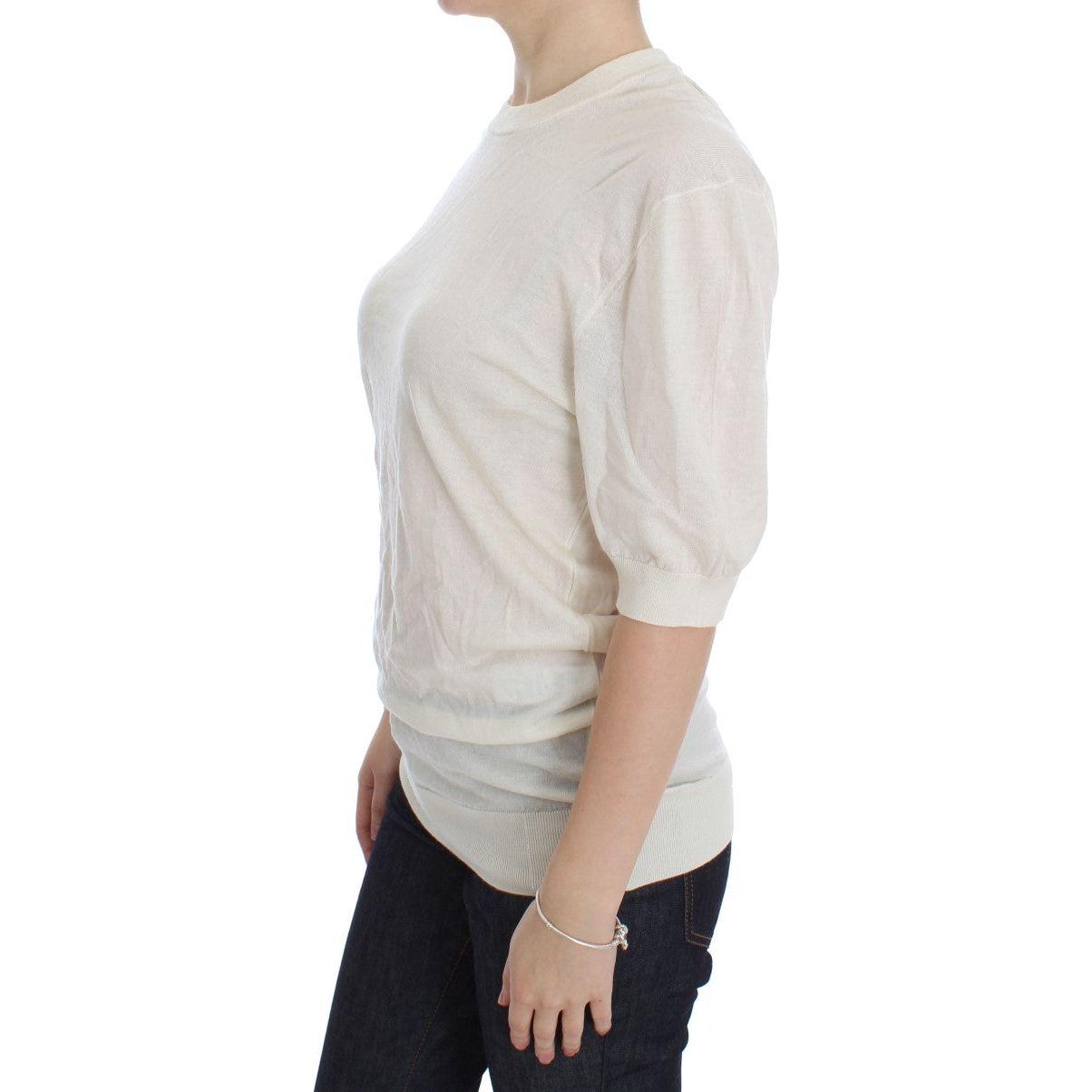 Dolce & Gabbana White 100% Cashmere Sweater