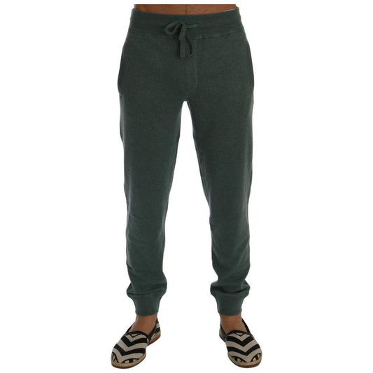 Dolce & Gabbana Elegant Green Cashmere Sport Pants Dolce & Gabbana Dark Slate Gray