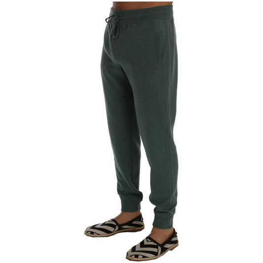 Dolce & Gabbana Elegant Green Cashmere Sport Pants Dolce & Gabbana Dark Slate Gray