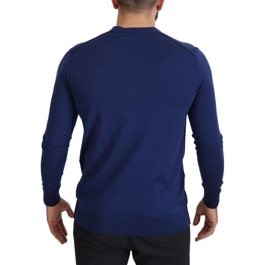 Dolce & Gabbana Elegant Virgin Wool Blue Cardigan Sweater Dolce & Gabbana Dark Slate Gray