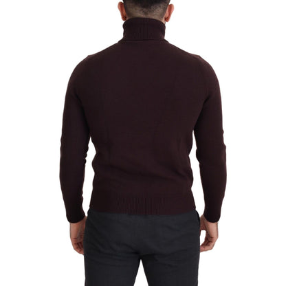 Dolce & Gabbana Brown Wool Turtle Neck Pullover Sweater
