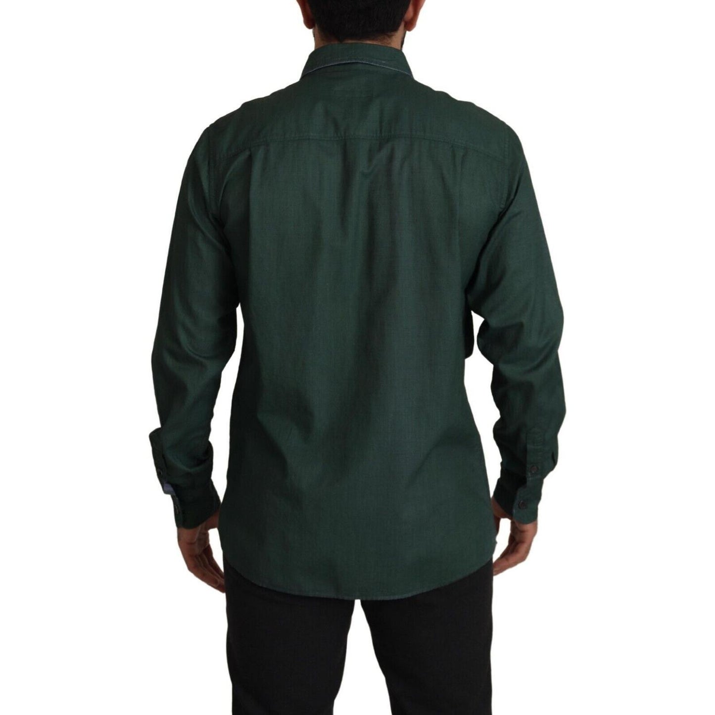 Dolce & Gabbana Dark Green Button Down Long Sleeves Shirt 1728,67345645728,Clothing,Dark Green,Dolce & Gabbana,Dress Shirts - Shirts - Clothing,IT41 | L,Material: 100% Flax,Men,Men - Clothing,New with tags,Shirts - Clothing,Shirts - Men - Clothing