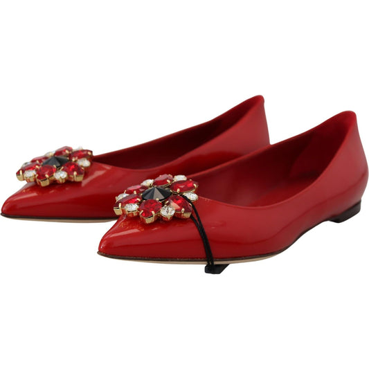 Dolce & Gabbana Red Suede Crystal Loafers - Exquisite Elegance Dolce & Gabbana Brown