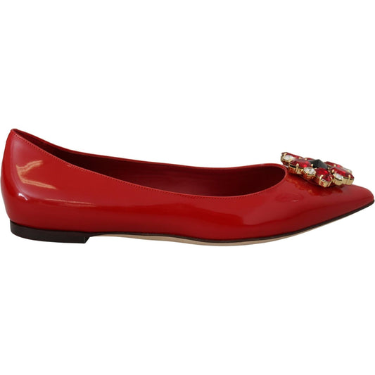Dolce & Gabbana Red Suede Crystal Loafers - Exquisite Elegance Dolce & Gabbana Brown