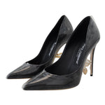 Dolce & Gabbana Black Leather Heels Pumps Plastic Wrapped Shoes