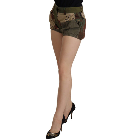 Dolce & Gabbana Army Green High-Waist Hot Pants Dolce & Gabbana Dim Gray