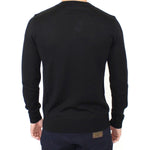 Ermanno Scervino Black Wool Blend V-neck Pullover Sweater