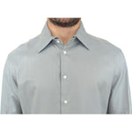 Ermanno Scervino Gray Cotton Long Sleeve Casual Shirt Top