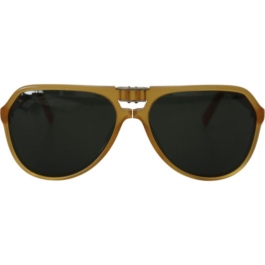 Dolce & Gabbana Chic Yellow Aviator Acetate Sunglasses Dolce & Gabbana Dark Slate Gray