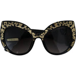 Dolce & Gabbana Black Gold Sequin Butterfly Polarized DG4326 Sunglasses