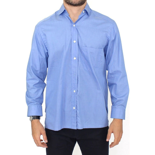 Ermanno Scervino Dapper Blue Cotton Dress Shirt for Men Ermanno Scervino Sky Blue